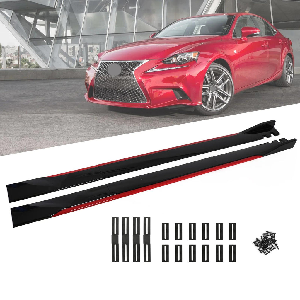 78.7" Universal Side Skirt Extensions Rocker Panel Splitters Lip Polypropylene Fit ord Mustang Focus RS ST Fiesta Mondeo All Models Generic