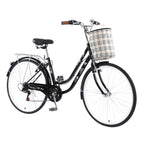 Campingsurvivals Urban Commuter City Bike, 7 Speed Adult Road Bicycle, Black