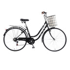 Campingsurvivals Urban Commuter City Bike, 7 Speed Adult Road Bicycle, Black