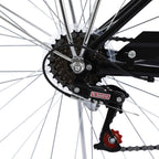 Campingsurvivals Urban Commuter City Bike, 7 Speed Adult Road Bicycle, Black