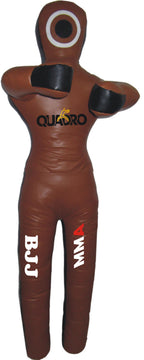 QUADRO MMA Martial Arts Grappling Dummy Jiu Jitsu Punching Bag Brown With Hanging Strap - 48 inches