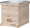 lafuria 2 layers 20 frames langstroth honey bee hive box wooden with metal roof for beekeeping