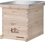 lafuria 2 layers 20 frames langstroth honey bee hive box wooden with metal roof for beekeeping
