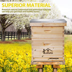 lafuria 2 layers 20 frames langstroth honey bee hive box wooden with metal roof for beekeeping