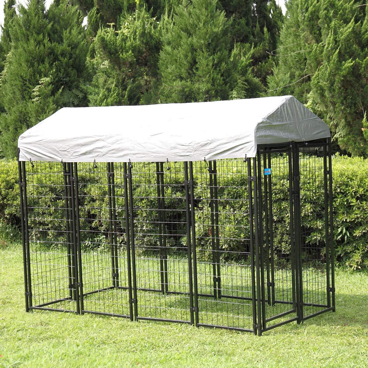 Sandinrayli LarOutdoor Dog Kennel Cat Pet Shelter Waterproof Cover Shade Enclosure House Cage