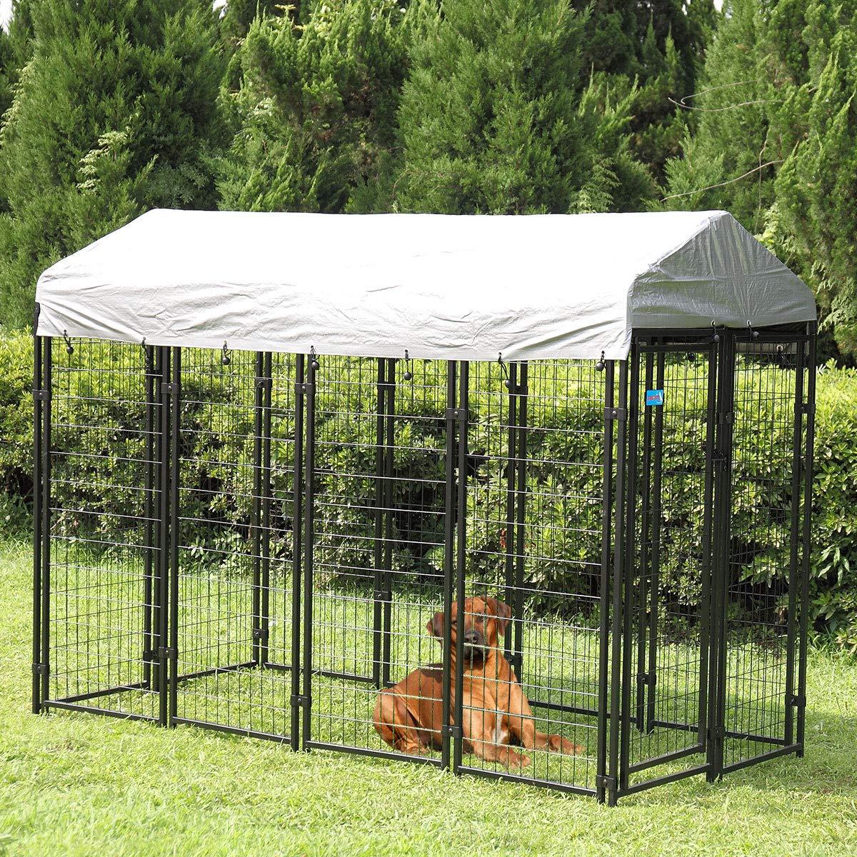 Sandinrayli LarOutdoor Dog Kennel Cat Pet Shelter Waterproof Cover Shade Enclosure House Cage