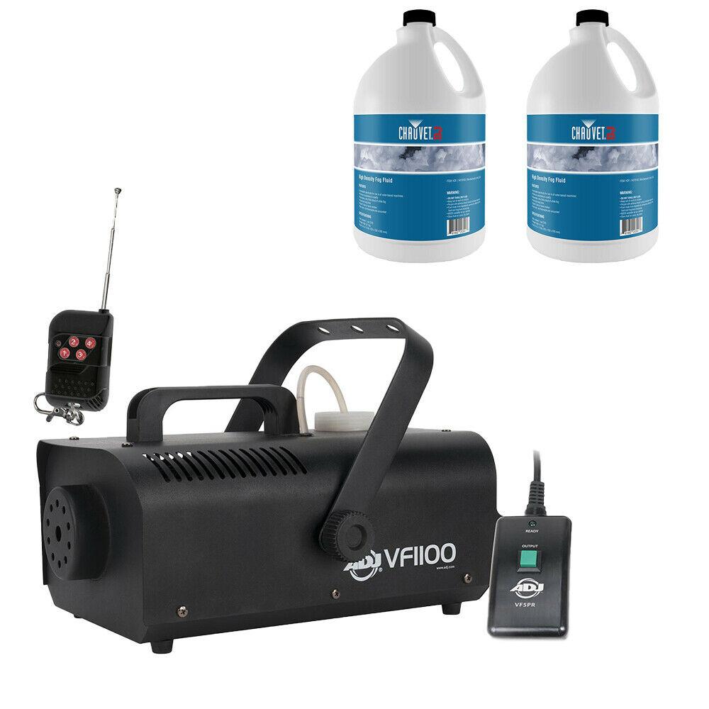 ADJ VF1100 Portable Fog Machine w/ 1 Gallon of High Density Fog Juice (2 Pack)