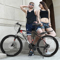Pinkpaopao 26 Inch Mountain Bike With 21 Speed Dual Disc Brakes Full Suspension Non-slip