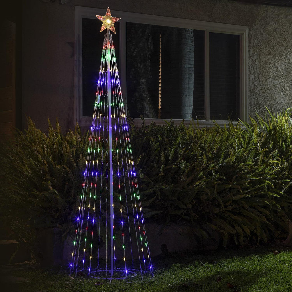 Alpine Corporation 86-inch Artificial Christmas Tree with Glowing Star Topper
