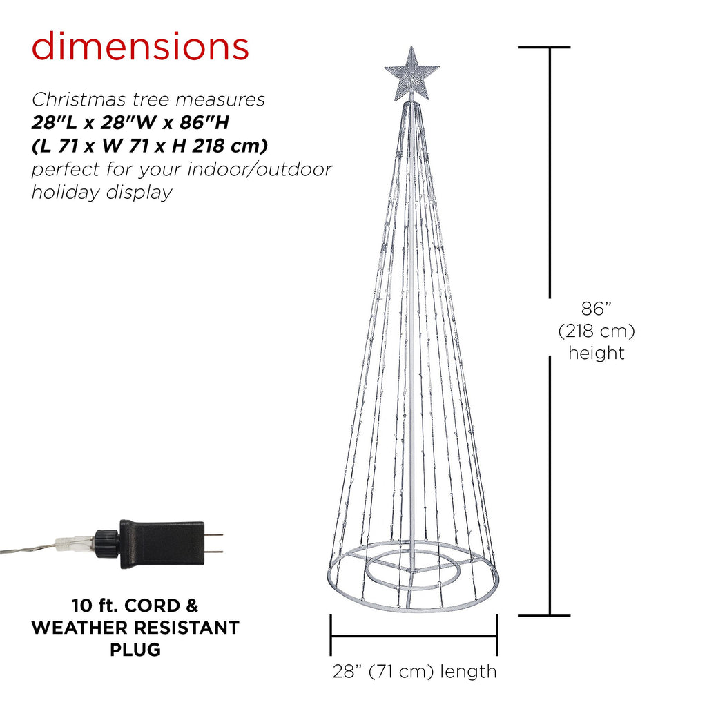 Alpine Corporation 86-inch Artificial Christmas Tree with Glowing Star Topper