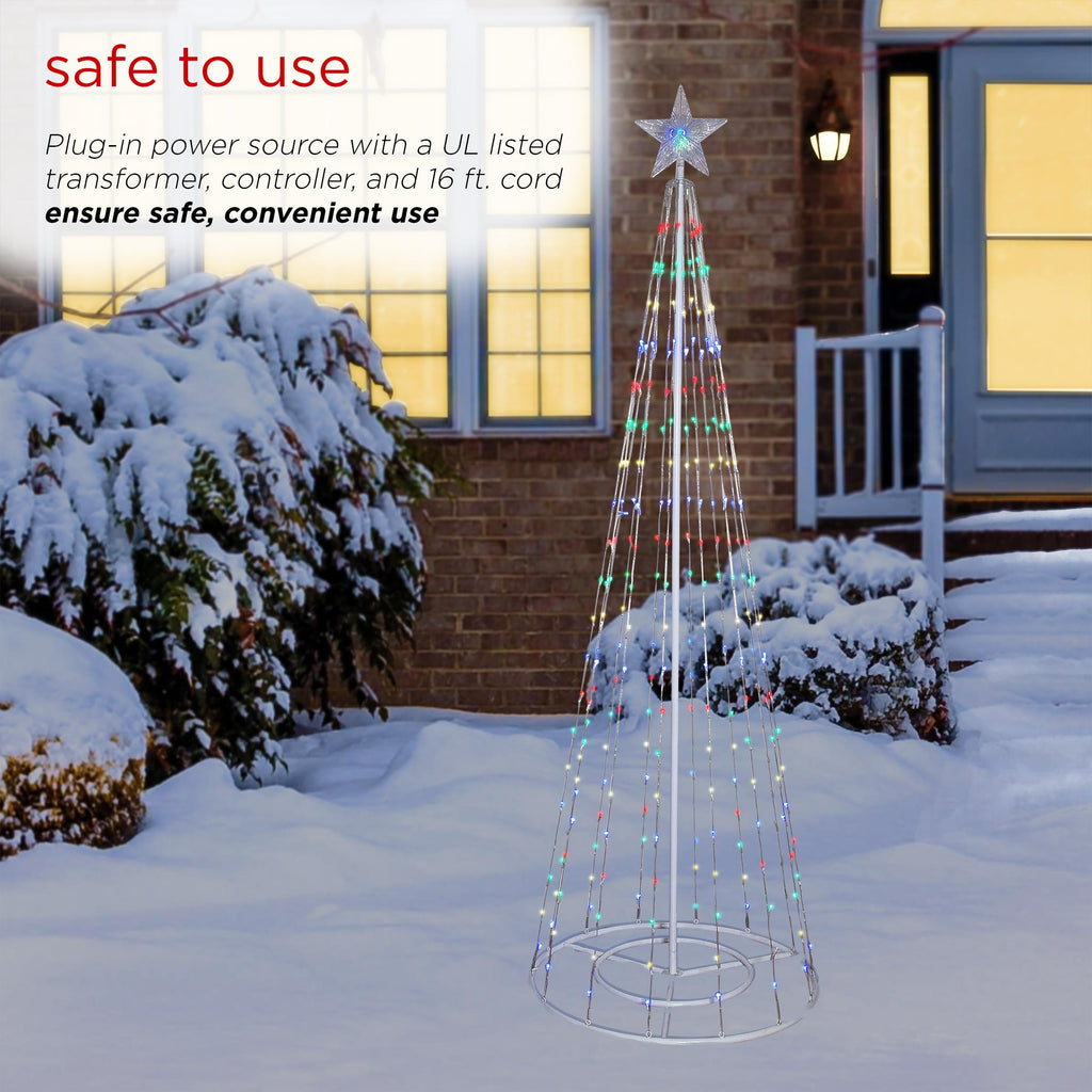 Alpine Corporation 86-inch Artificial Christmas Tree with Glowing Star Topper