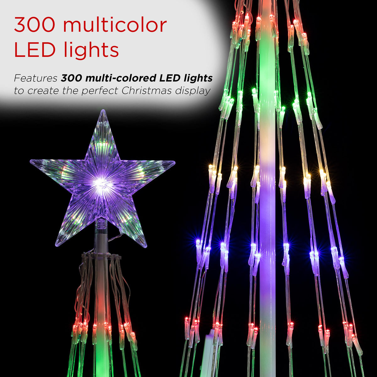 Alpine Corporation 86-inch Artificial Christmas Tree with Glowing Star Topper