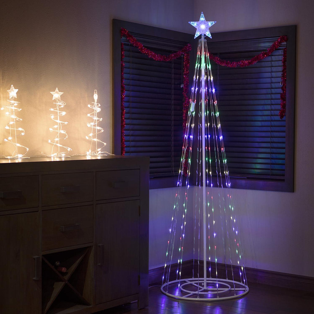 Alpine Corporation 86-inch Artificial Christmas Tree with Glowing Star Topper