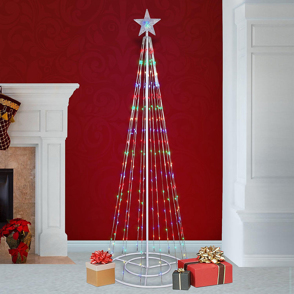 Alpine Corporation 86-inch Artificial Christmas Tree with Glowing Star Topper
