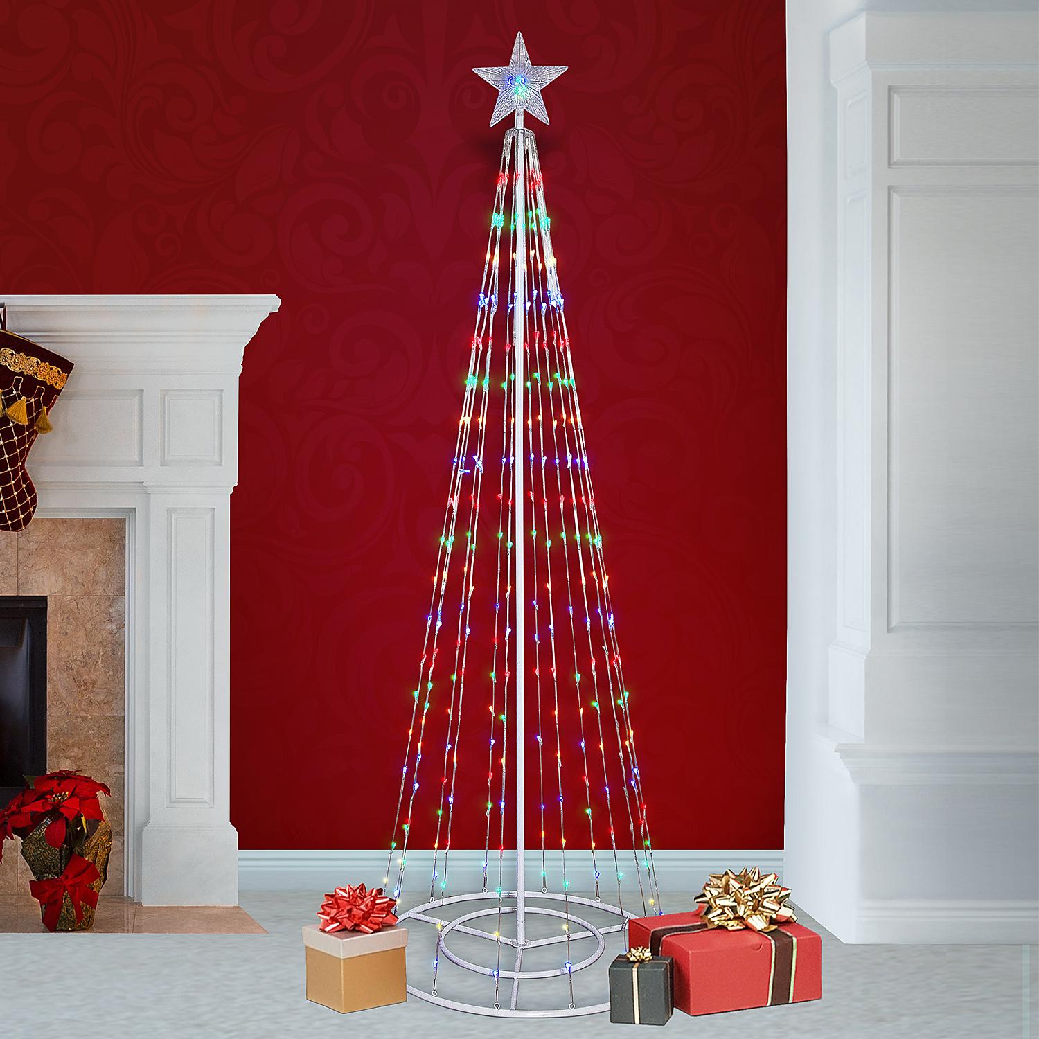 Alpine Corporation 86-inch Artificial Christmas Tree with Glowing Star Topper