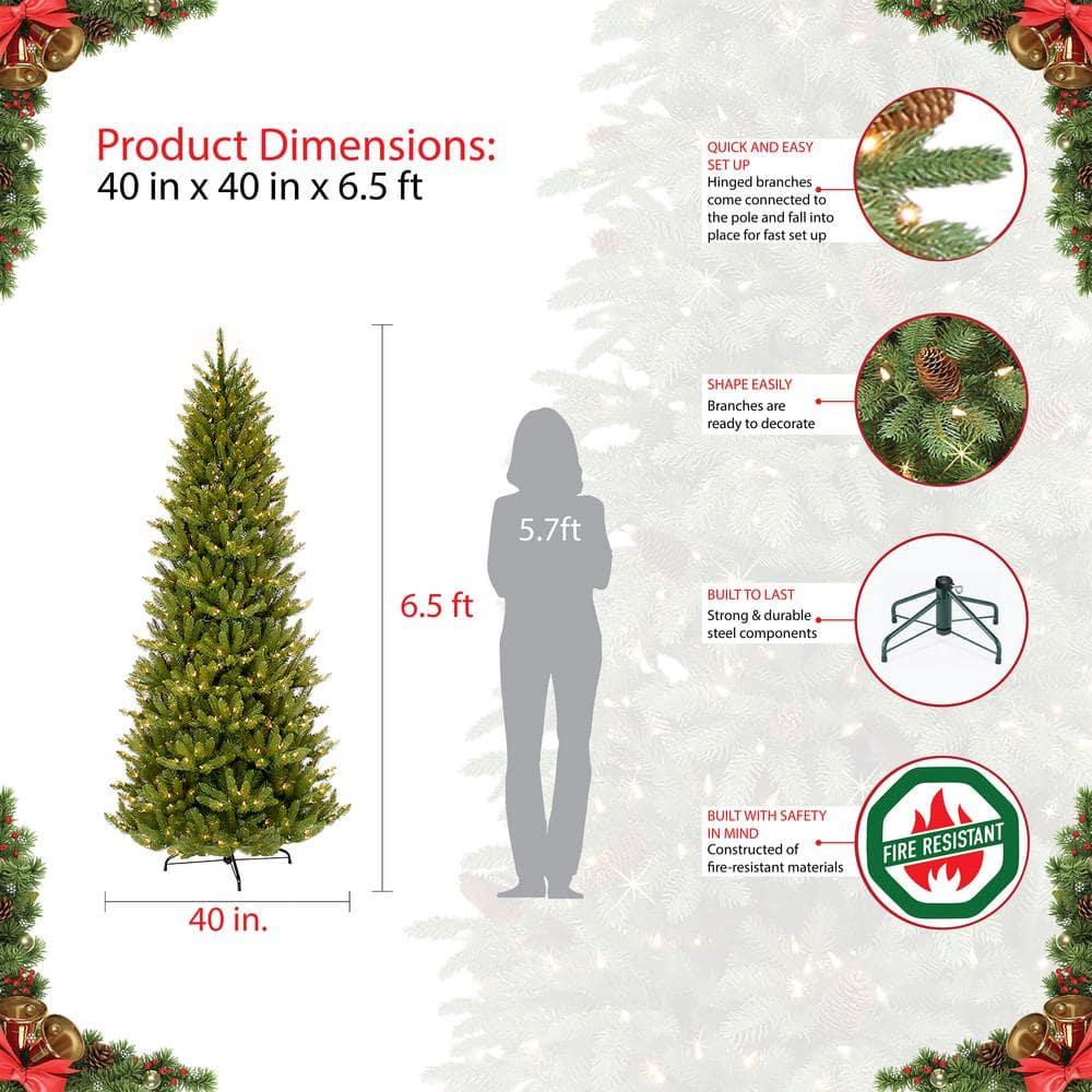 6.5 ft. Pre-Lit Incandescent Slim Fraser Fir Artificial Christmas Tree with 350 UL Clear Lights