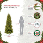 6.5 ft. Pre-Lit Incandescent Slim Fraser Fir Artificial Christmas Tree with 350 UL Clear Lights