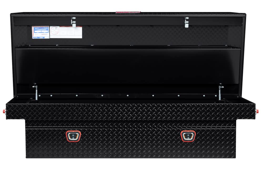 Saddle Truck Tool Box Aluminum Full Extra Wide Gloss Black