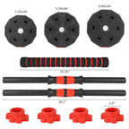 Wolfyok 2 in 1 Adjustable Dumbbell Set 66LB, Barbell with Connecting Rod for Weight Lifting Training Home Gym, Black