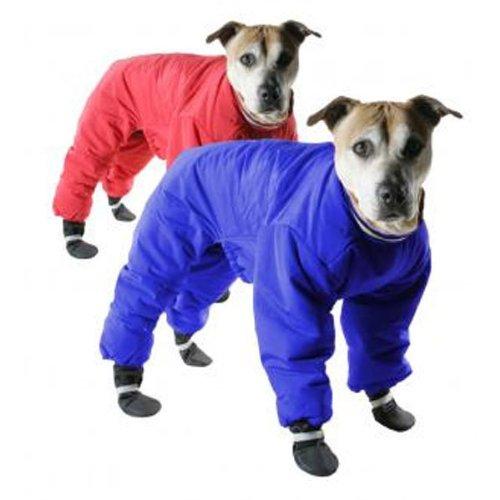 Muttluks Four Legged Nylon Reversible Snowsuit - Red and Blue, Size: 26 (Warm Coats)