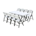 6 ft. White Granite StacTable and Chair Combo (8-Pack)