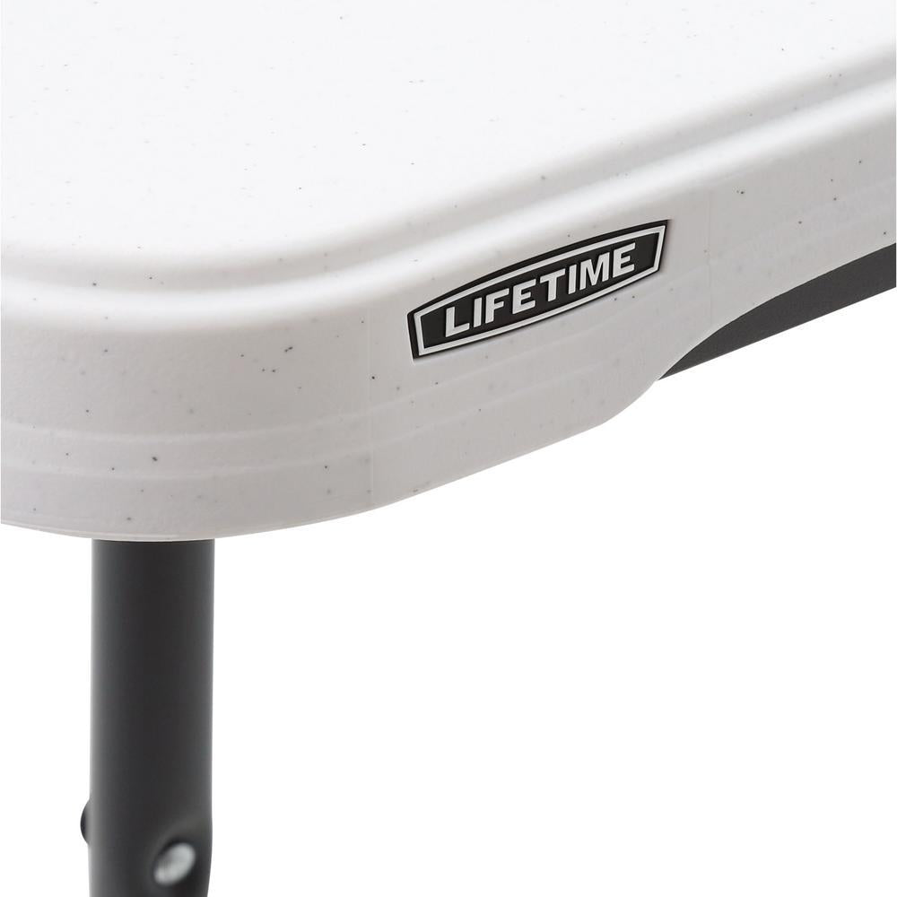 6 ft. White Granite StacTable and Chair Combo (8-Pack)