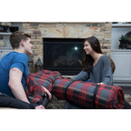 Duvalay LarLuxury Lumberjack Pattern Memory Foam Sping Bag and Duvet