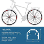 MTB Bicycle Wheelset, Bicycle Wheel Front &amp; Rear Set 26" Double Layer Alloy Rim Sealed Bearing, QR 7-11 Speed Cassette Hub Disc Brake