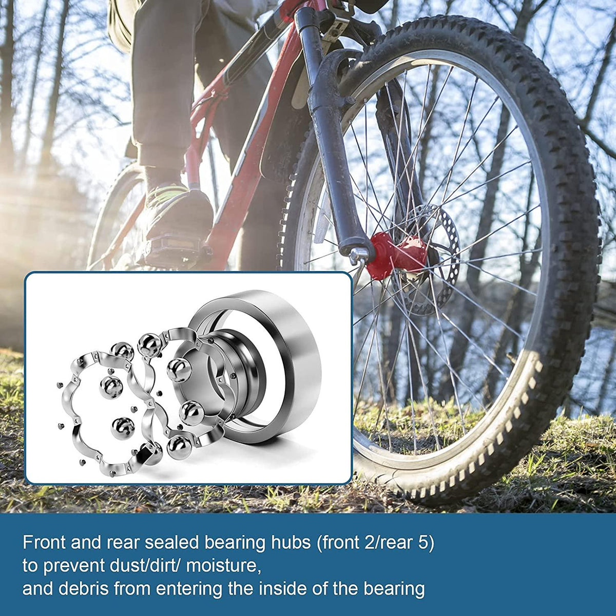 MTB Bicycle Wheelset, Bicycle Wheel Front &amp; Rear Set 26" Double Layer Alloy Rim Sealed Bearing, QR 7-11 Speed Cassette Hub Disc Brake