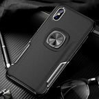 Luxury Leather PC Ring Holder Case for iPhone X XR XS Max
