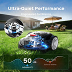 2026  V3 Robotic Lawn Mower, AI Vision Recognition Robot Lawn Mower with APP Control, Low-Noise Operation, Adjustable Cutting Height, No-Go Zones, for Small Lawns Up to 1600 Sq.Ft.