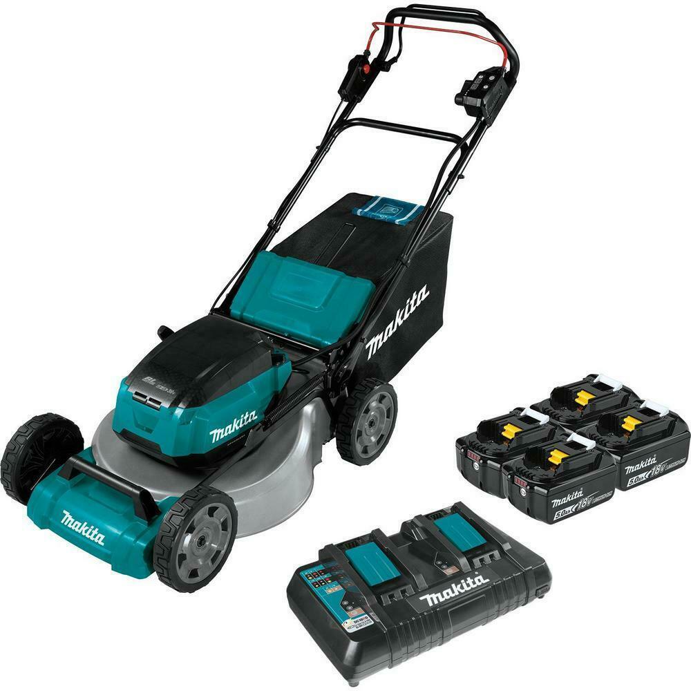 18 in. 18V 36V Cordless Walk Behind Self Propelled Lawn Mower Kit 4 Batteries