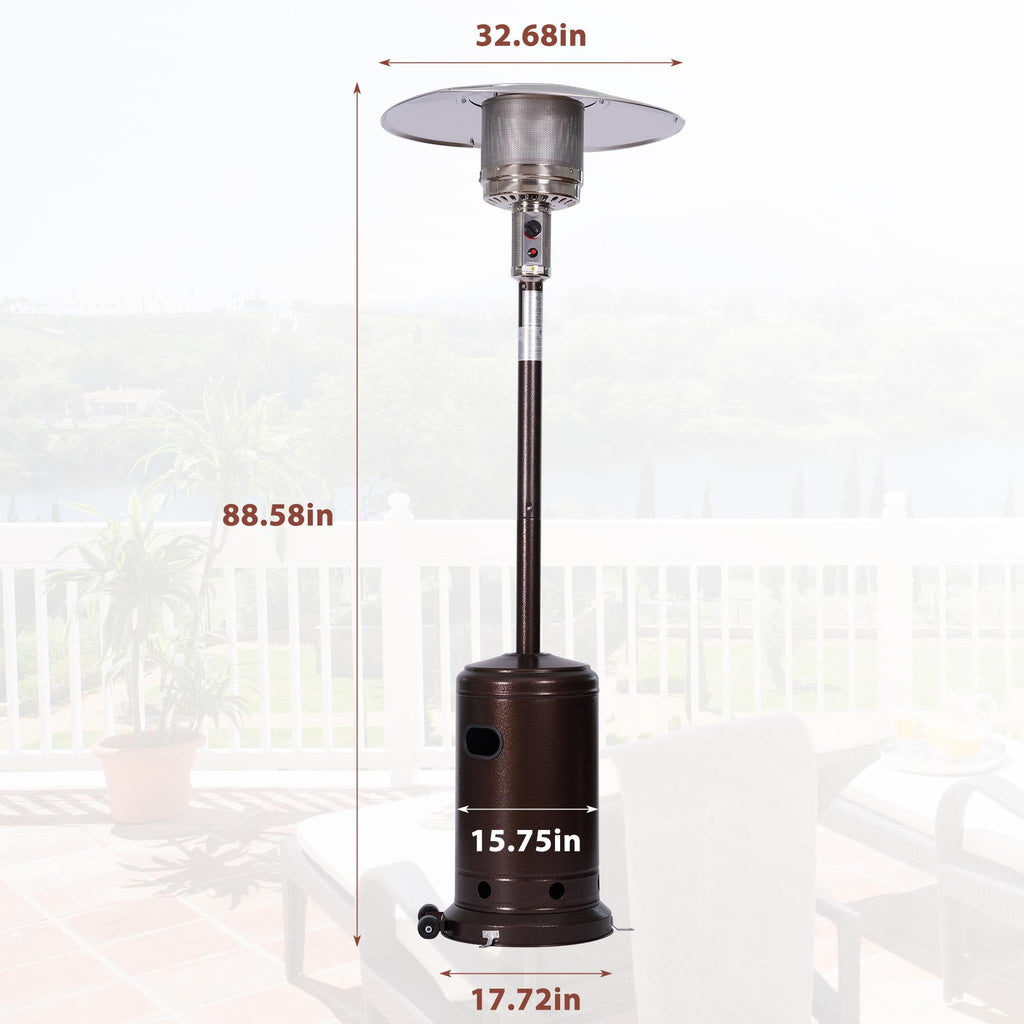 Sgapork Outdoor Gas Heater,Portable Power Heater,46000 BTU,88 Inches Tall Premium Standing Patio Heater,With Auto Shut Off And Simple Ignition System,Wheels And Base Reservoir