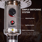KUNEREN Outdoor Gas Heater, Portable Heater, 88 Inches Tall Premium Standing Patio Heater, With Auto Shut Off And Simple Ignition System, Wheels And Base Reservoir RT