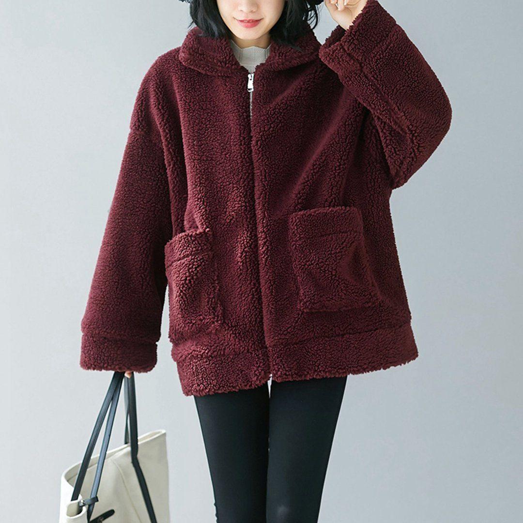 babakud lamb cashmere large size autumn comfy coat