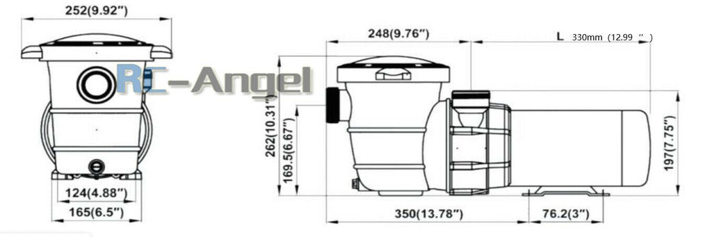 1.5hp above ground swimming pool pump motor 5800gph  w/ strainer for hayward
