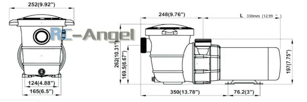 1.5hp above ground swimming pool pump motor 5800gph  w/ strainer for hayward