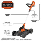 Weed Eater, Lawn Edger and Cordless Lawn Mower 3 in 1 Combo, Includes (2) Batteries, Charger, 12 Inch Battery Powered String Trimmer and Lawnmower, Adjustable Length and Height (MTC220)