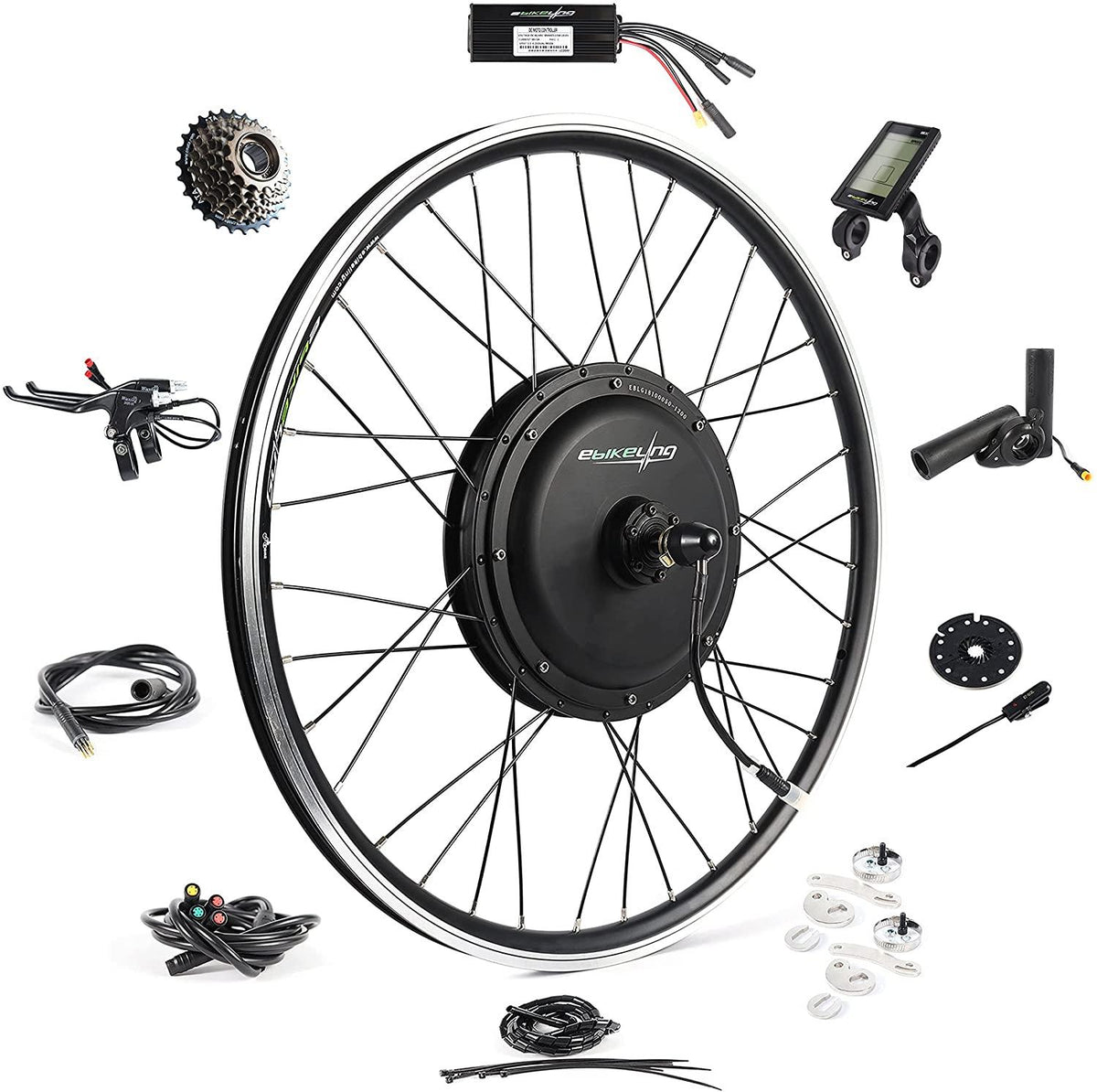 EBIKELING Waterproof Ebike Conversion Kit 48V 1200W 26" Direct Drive Electric Bike Conversion Kit - Ebike Kit - Front &amp; Rear Wheel Hub Motor Kit