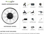 EBIKELING Waterproof Ebike Conversion Kit 48V 1200W 26" Direct Drive Electric Bike Conversion Kit - Ebike Kit - Front &amp; Rear Wheel Hub Motor Kit