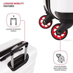 7366 Hardside Expandable Luggage with Spinner Wheels, White, Carry-On 19-Inch