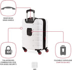7366 Hardside Expandable Luggage with Spinner Wheels, White, Carry-On 19-Inch