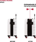 7366 Hardside Expandable Luggage with Spinner Wheels, White, Carry-On 19-Inch