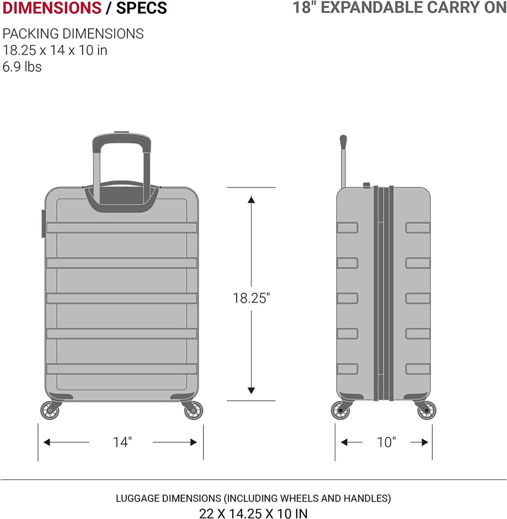 7366 Hardside Expandable Luggage with Spinner Wheels, White, Carry-On 19-Inch