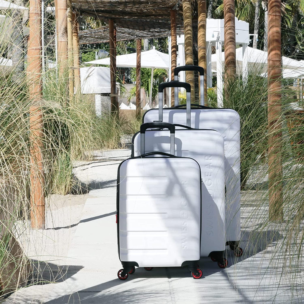 7366 Hardside Expandable Luggage with Spinner Wheels, White, Carry-On 19-Inch