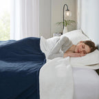 Serta Blue Polyester Cordless Electric Blanket, Queen
