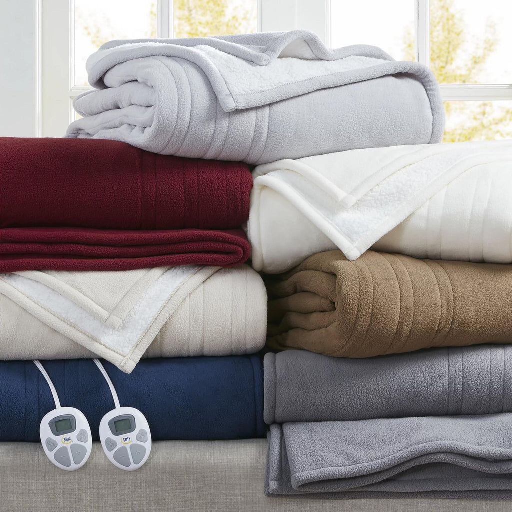 Serta Blue Polyester Cordless Electric Blanket, Queen