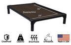 Kuranda Dog Bed - Chewproof - All Anodized Aluminum (Midnight Black) - Indoor/Outdoor - Elevated - Easy to Clean - Water Proof - Breathability - Vinyl Weave Fabric