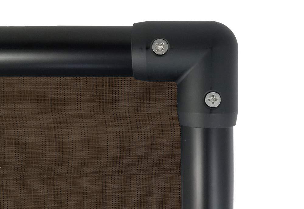 Kuranda Dog Bed - Chewproof - All Anodized Aluminum (Midnight Black) - Indoor/Outdoor - Elevated - Easy to Clean - Water Proof - Breathability - Vinyl Weave Fabric