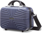 Hers N Hers Luggage with Spinner Wheels, 2-Piece Set (BeautyCrate plus Carry-On), Blueberry